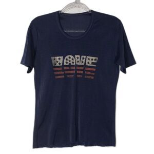 Vintage Love Graphic Shirt Womens Medium Distressed Patriotic Stars Stripes Tee